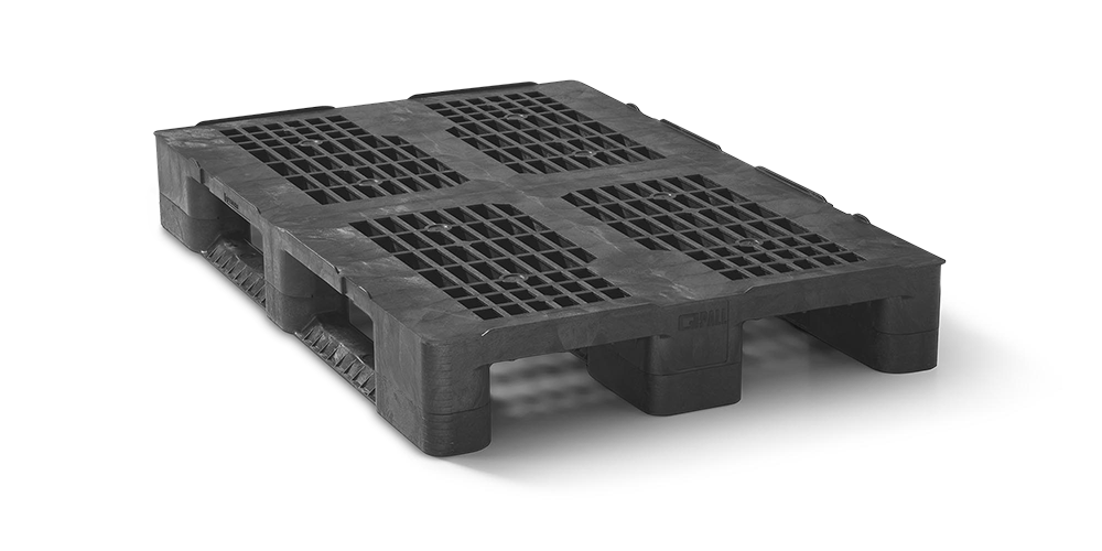 Palet plástico 1200 x 800 abierta  3 patines heavy - 2 qp1208hb3rr 1
