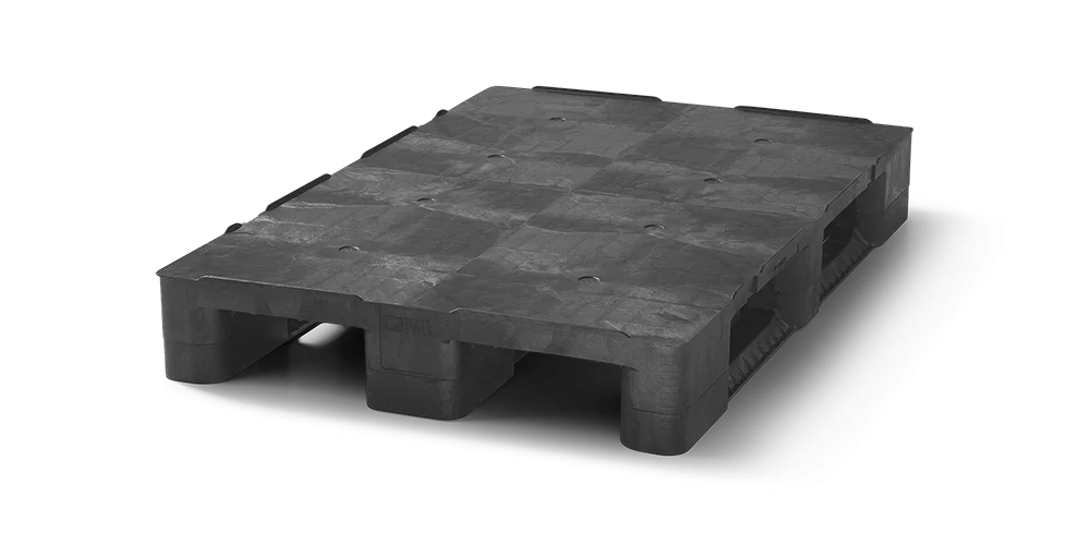 Palet pl&aacute;stico 1200 x 800 cerrado 3 patines heavy - 2 qp1208hb3rr cd - 2.QP1208HB3RR-CD