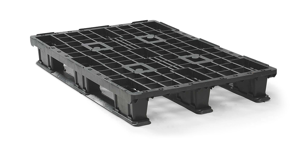 Pallet in plastica 1200 x 800 ponte aperto  3 listelli - 2 qp1208lb3rr 1