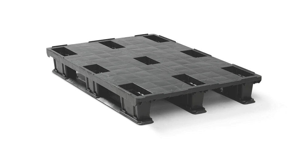 Palet pl&aacute;stico 1200 x 800 cerrado 3 patines - 2 qp1208lb3rr cd - 2.QP1208LB3RR-CD