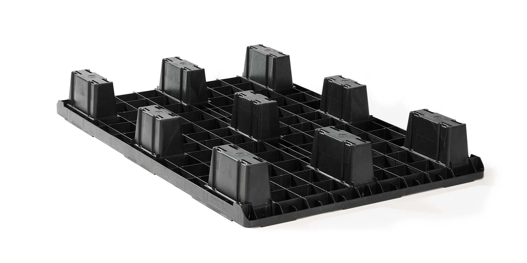 Kunststof pallet 1200 x 800 gesloten dek 9 pootjes light - 2 qp1208lb9fr cd 3 - 2.QP1208LB9FR-CD