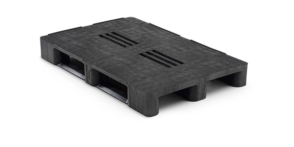 Kunststof pallet 1200 x 800 gesloten dek 3 onderlatten medium - 2 qp1208mb3rr cd