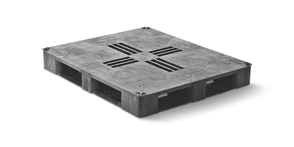 Pallet in plastica 1200 x 1000 ponte chiuso 6 listelli heavy - 2 qp1210hb6rr cd - 2.QP1210HB6RR-CD