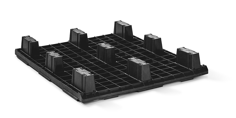 Kunststof pallet 1200 x 1000 gesloten dek 9 pootjes light - 2 qp1210lb9fr cd b