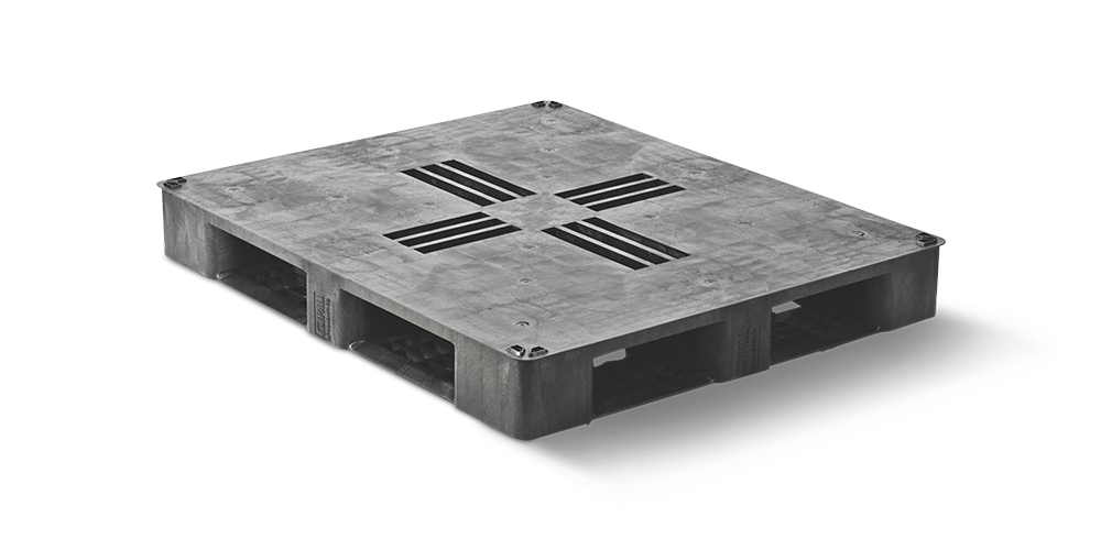 Plastic pallet 1200 x 1000 closed deck 6 runners medium - 2 qp1210mb6rr cd