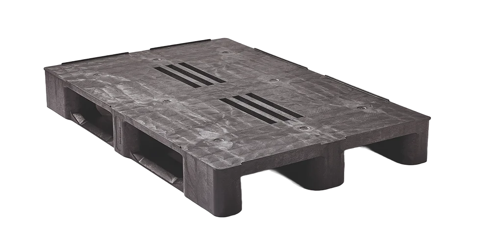 Palettes plastique 1200 x 800 3 semelles plateau ferm&eacute; medium - 3 1208mx 3runners closed deck 1 - 4.QP1208MB3RR-CD