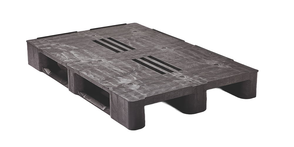 Kunststof pallet 1200 x 800 gesloten dek 3 runners medium (NEW) - 3 1208mx 3runners closed deck