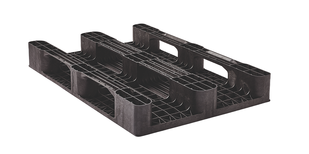 Kunststof pallet 1200 x 800 gesloten dek 3 runners medium (NEW) - 3 1208mx 3unners closed deck bottom