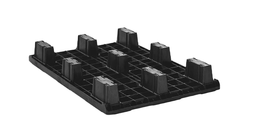 Kunststof pallet 1200 x 800 open dek 9 pootjes - 3 qp1208lb9fr b free - 3.QP1208LB9FR