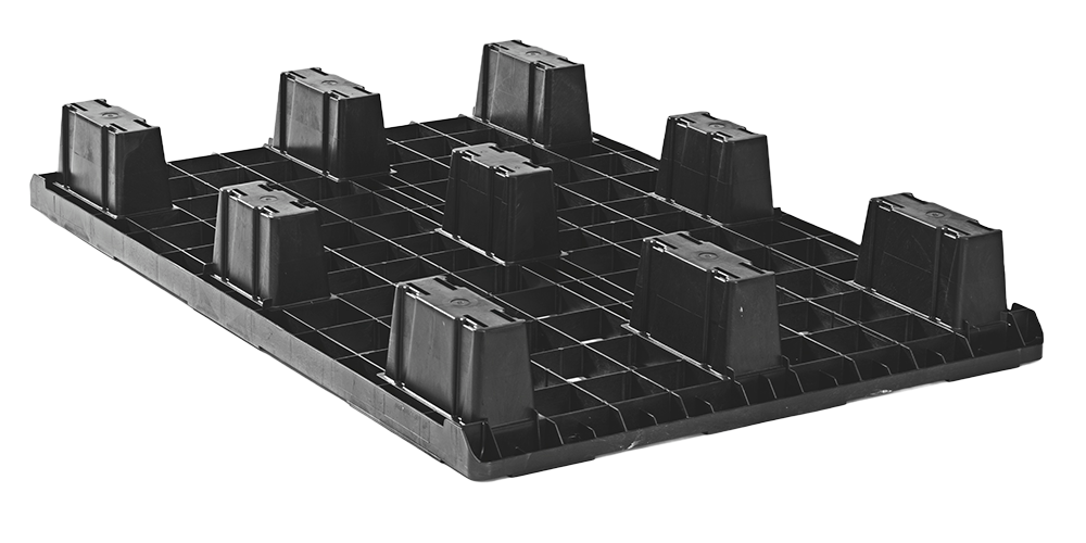 Kunststof pallet 1200 x 800 gesloten dek 9 pootjes light - 3 qp1208lb9fr cd b free