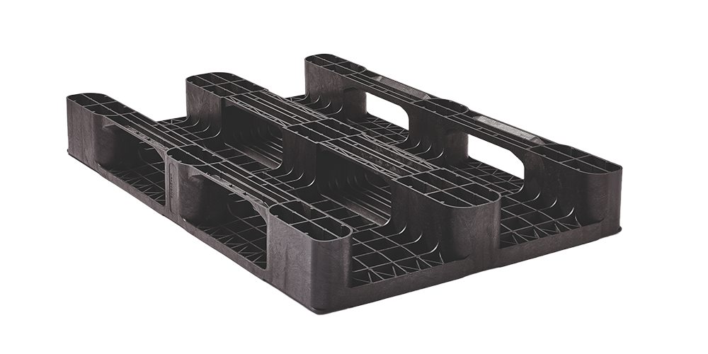 Kunststof pallet 1200 x 800 3 runners medium (NEW) - 3 qp1208m 3runners open deck bottom
