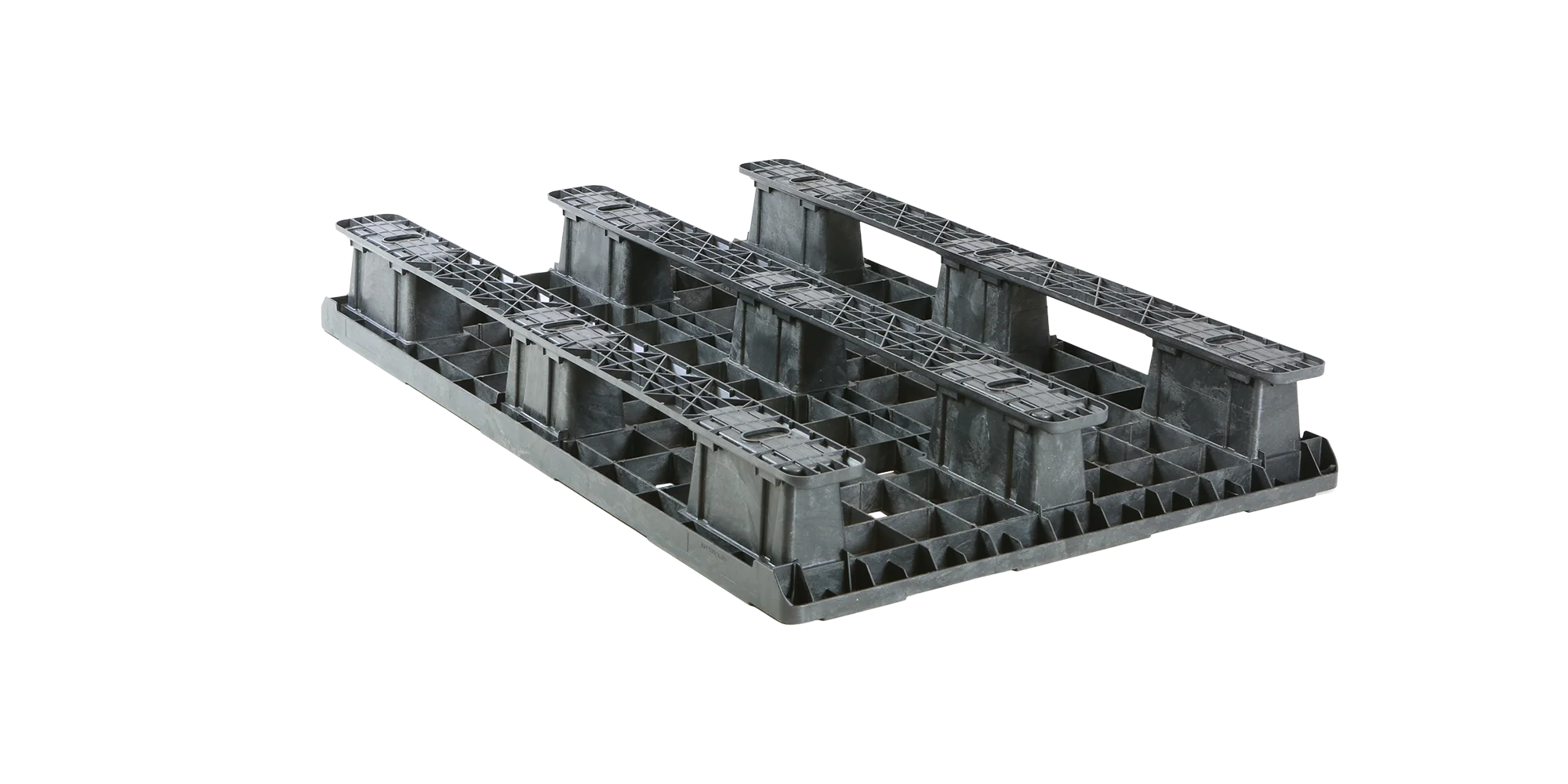 Kunststof pallet 1200 x 800 open dek  3 onderlatten - 3qp1208lb3rr botom web - 3.QP1208LB3RR