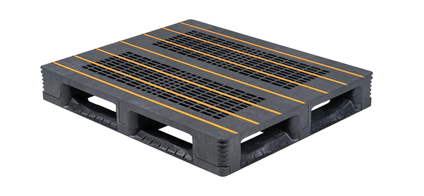 Palette de pooling en plastique 1200 x 1000 6 semelles - Bovenkant 1210hp 6runner 04 vrijstaand web - QP1210HP6R-AO