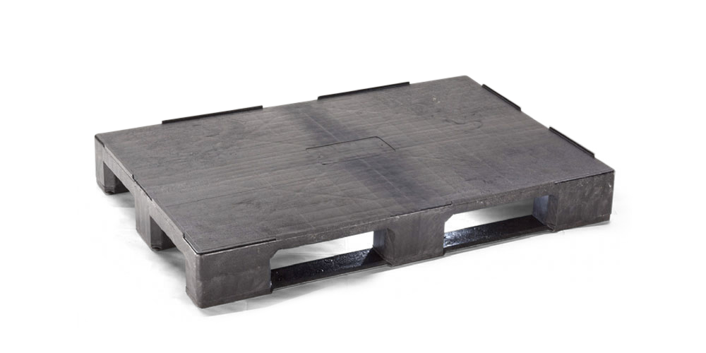 Plastic pallet 1200 x 800 closed deck 3 runners medium - Europal800rr 1