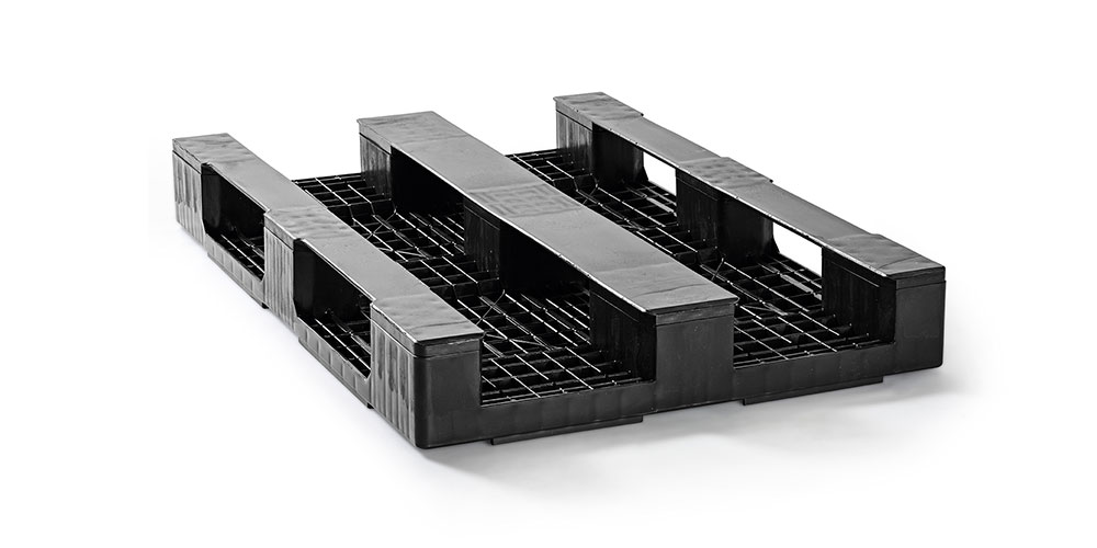 Plastic pallet 1200 x 800 closed deck 3 runners medium - Europal800rr b