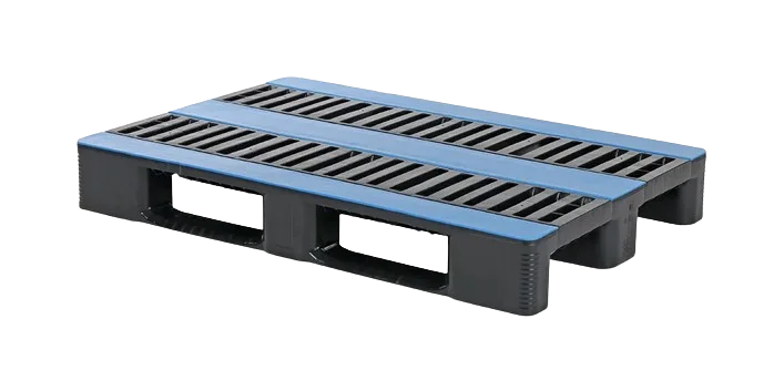 Palet higi&eacute;nicos 1200 x 800 abierto 3 patines heavy refuerzo - Europallet qph1208hr3r ecor 1200 x 800 mm zonder randen versterkingsprofielen - QPH1208HR3R-ECOR