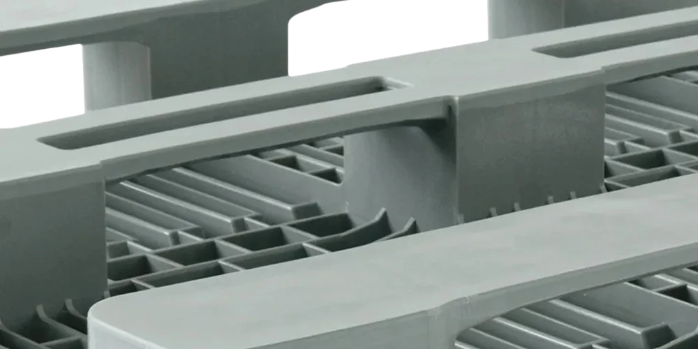 Pallet alimentare e igienici 1200 x 1000 chiuso 3 listelli heavy - Industriepallet 1200 x 1000 mm onderkant - QPH1210HP3RR