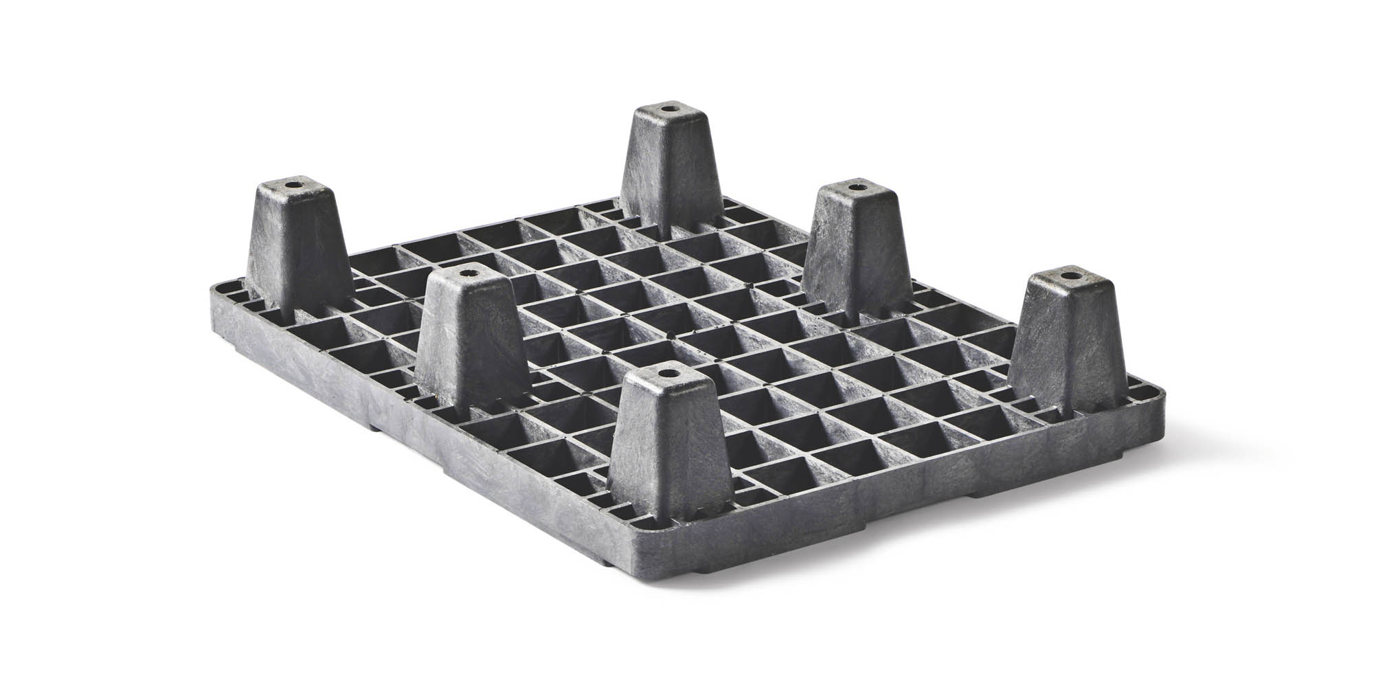 Display pallet 600 x 800 open dek  6 pootjes heavy - Kunststof dislay pallet 600 800 qp6080hr6fr 2
