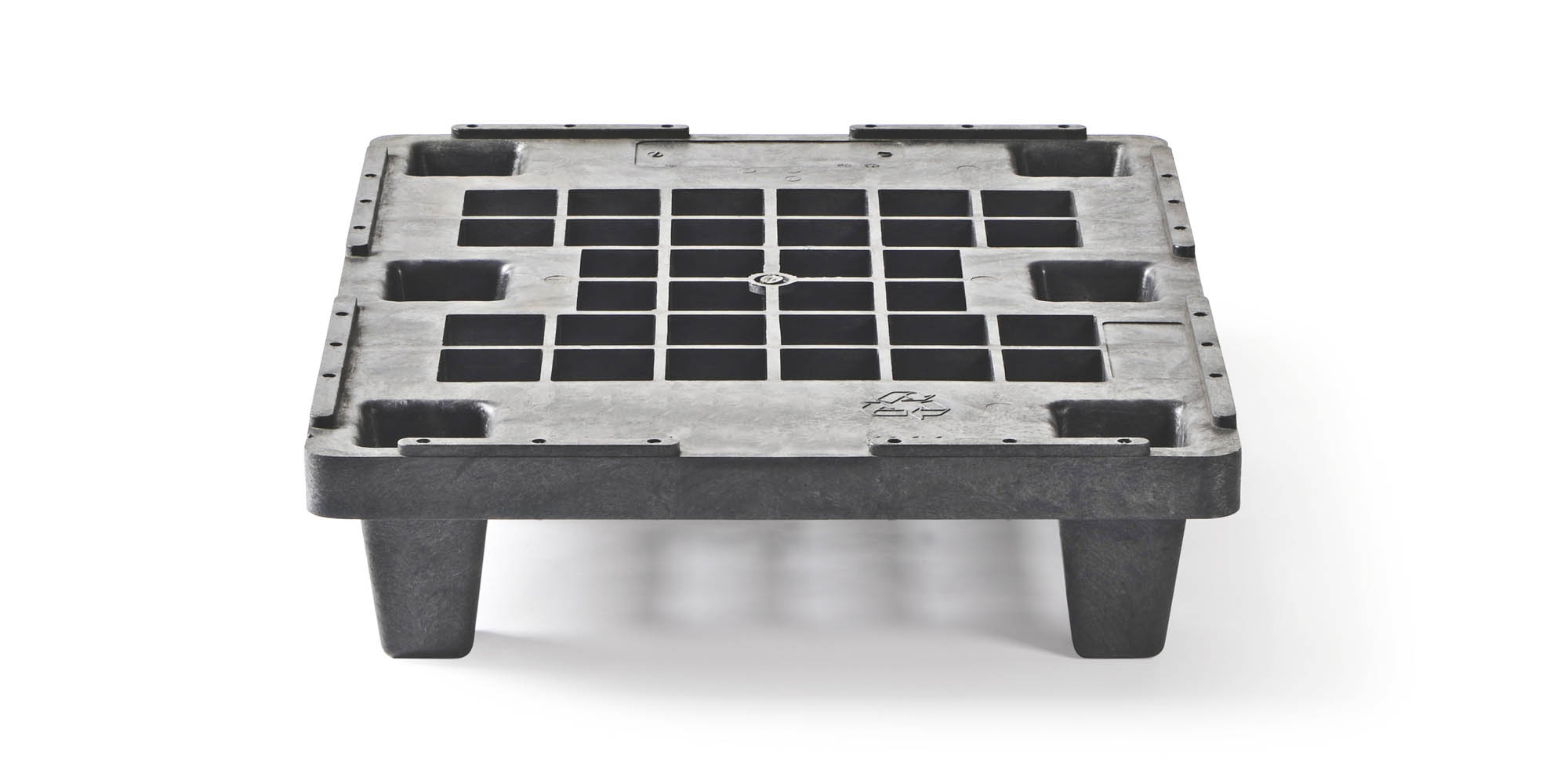 Display pallet 600 x 800 open dek  6 pootjes heavy - Kunststof dislay pallet 600 800 qp6080hr6fr 3