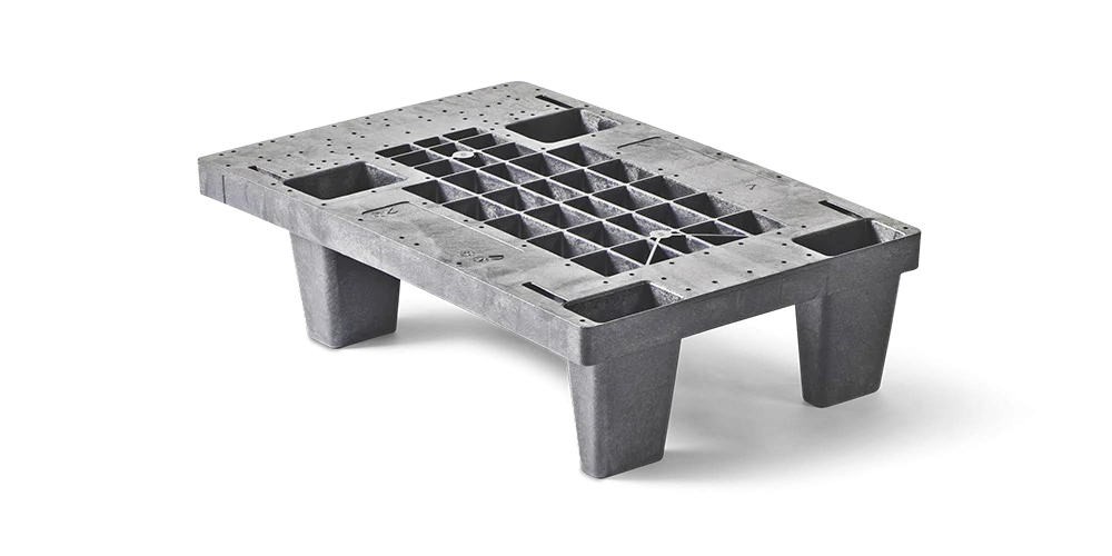 Palet display 400 x 600 abierta  4 pies medium - Kunststof display pallet 400 600 qp6040mr4f 4 - QP6040MB4F