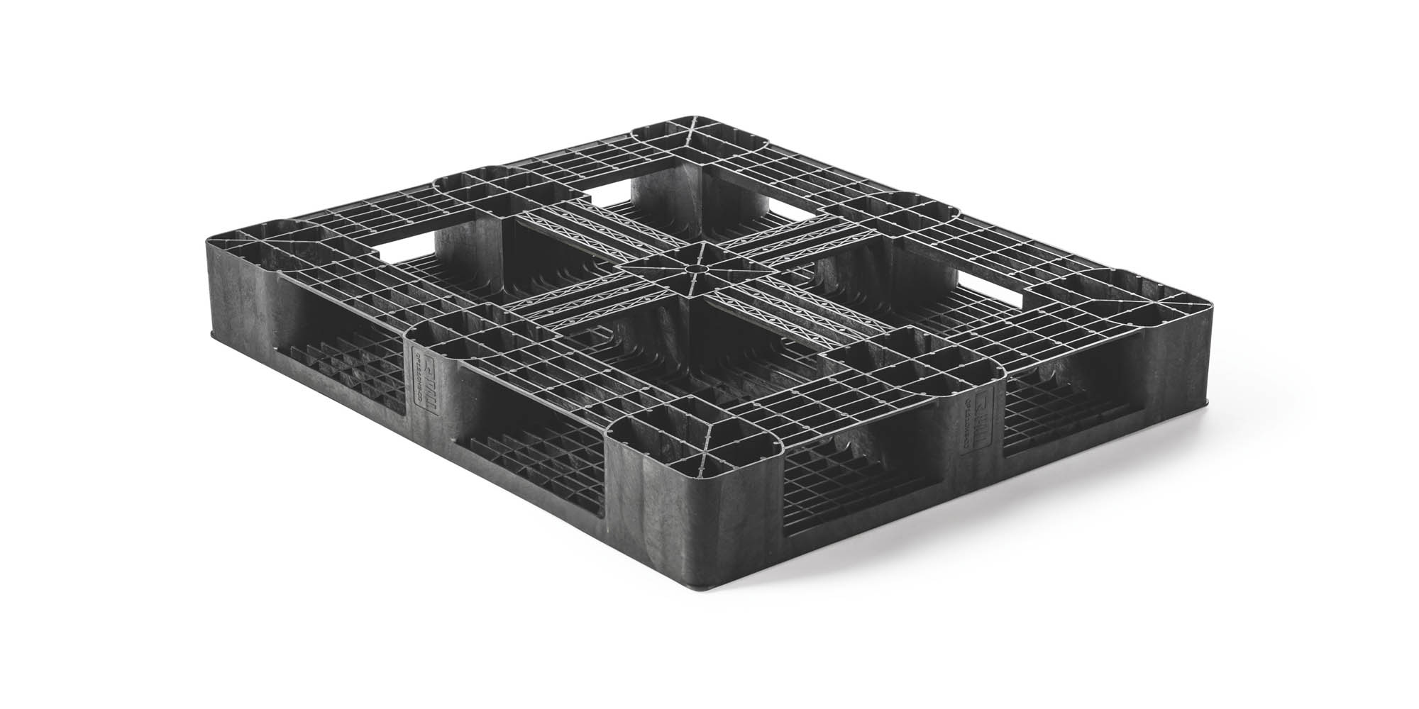Plastic pallet 1200 x 1000 closed deck 6 runners medium - Kunststof pallet 1000 1200 2 qp1210mr6r ascd b
