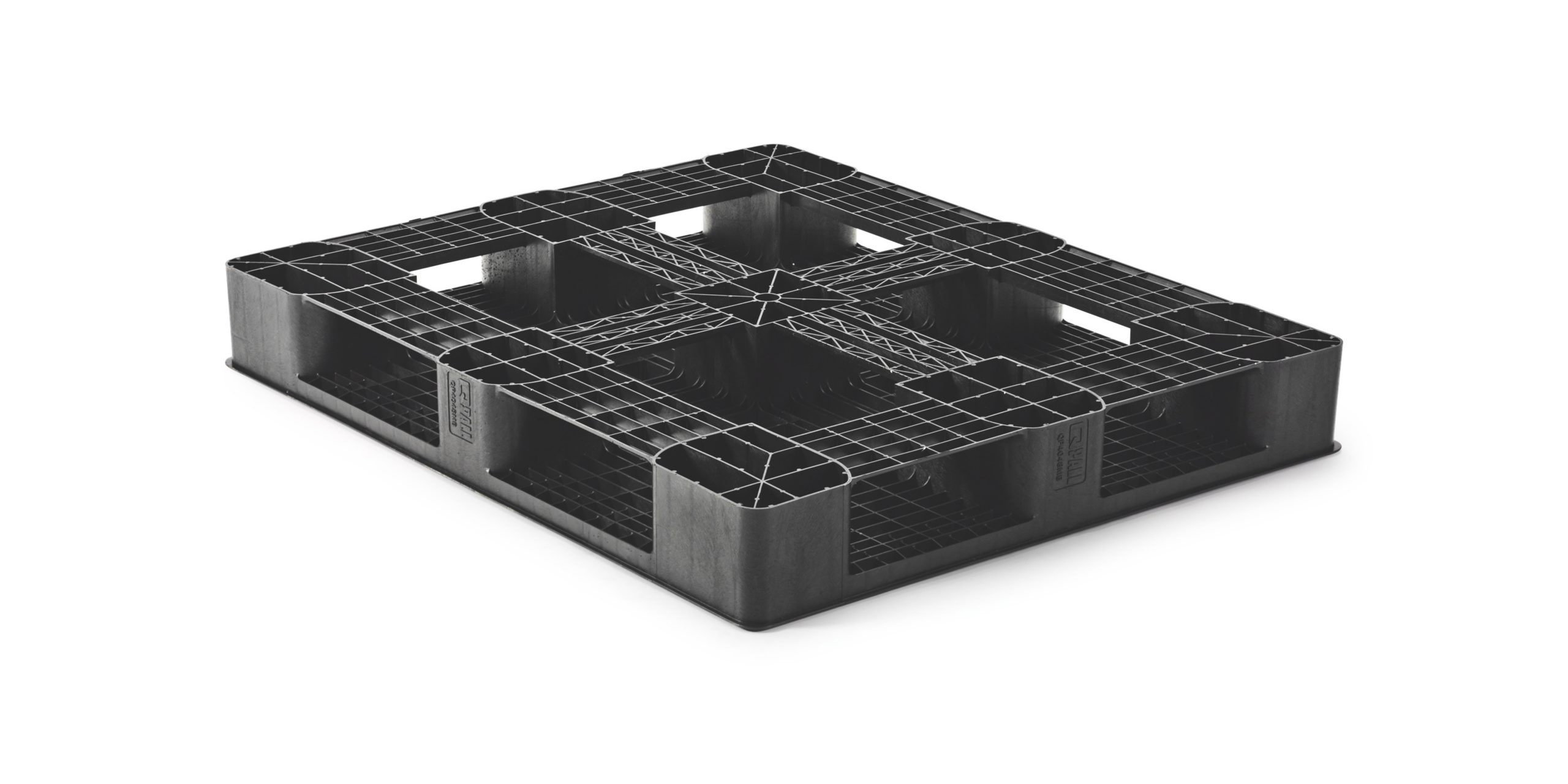 Kunststof pallet 1220 x 1020 open dek  6 onderlatten medium - Kunststof pallet 1000 1200 40 48 qp4048mb b d scaled