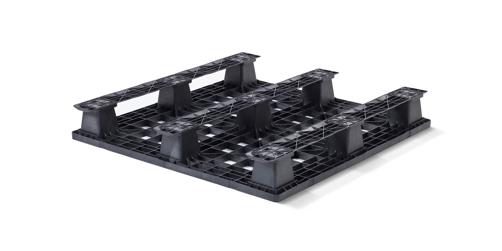 Kunststof pallet 1100 x 1100 open dek  3 onderlatten light - Kunststof pallet 1100 1100 qp1111lr3rr b