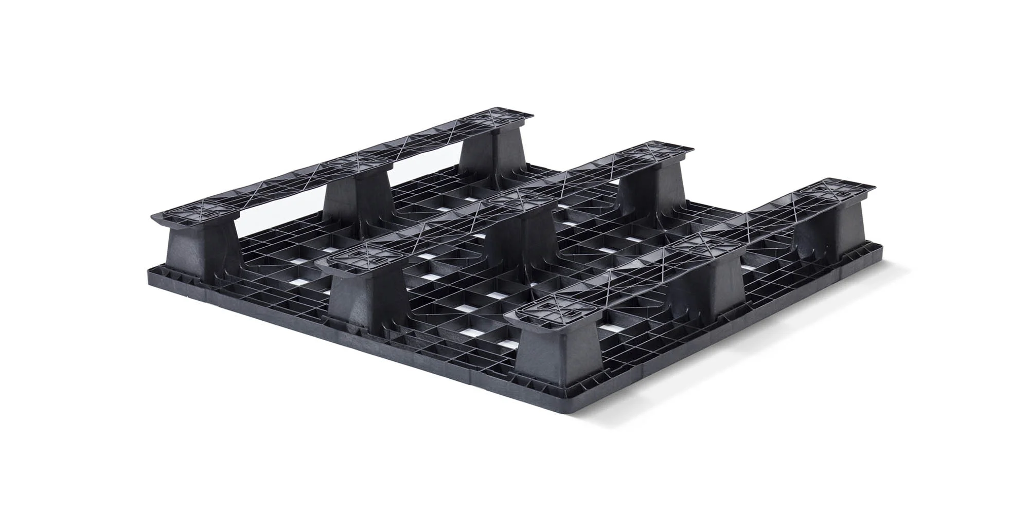 Pallet in plastica 1100 x 1100 ponte aperto 3 listelli light - Kunststof pallet 1100 1100 qp1111lr3rr b - QP1111LB3RR