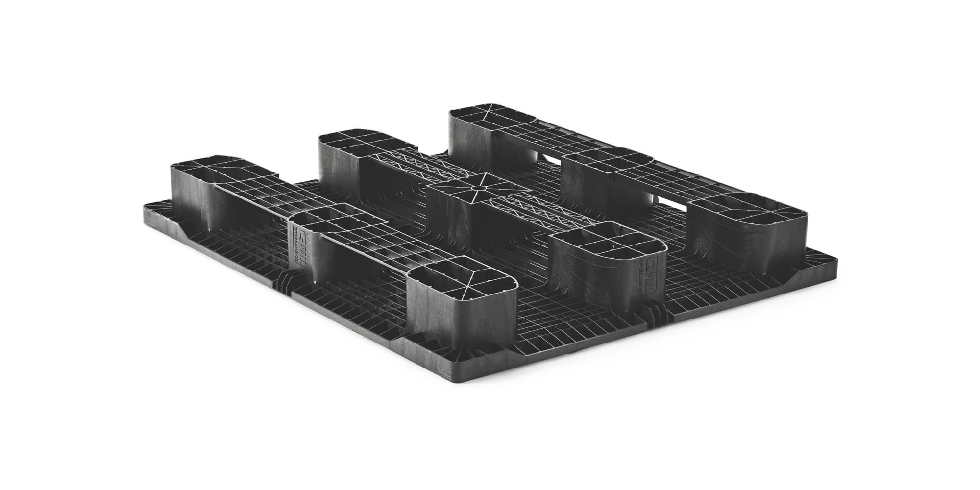 Kunststof pallet 1300 x 1100 gesloten dek 3 onderlatten heavy - Kunststof pallet 1100 1300 qp1311hr3r ascd b