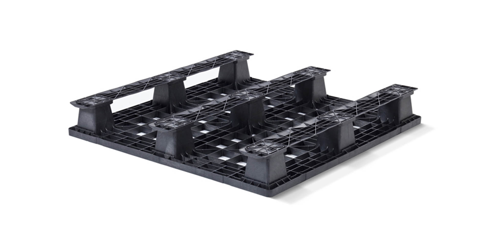 Plastic pallet 1140 x 1140 open deck  3 runners light - Kunststof pallet 1140 1140 qp1140lr3rr b