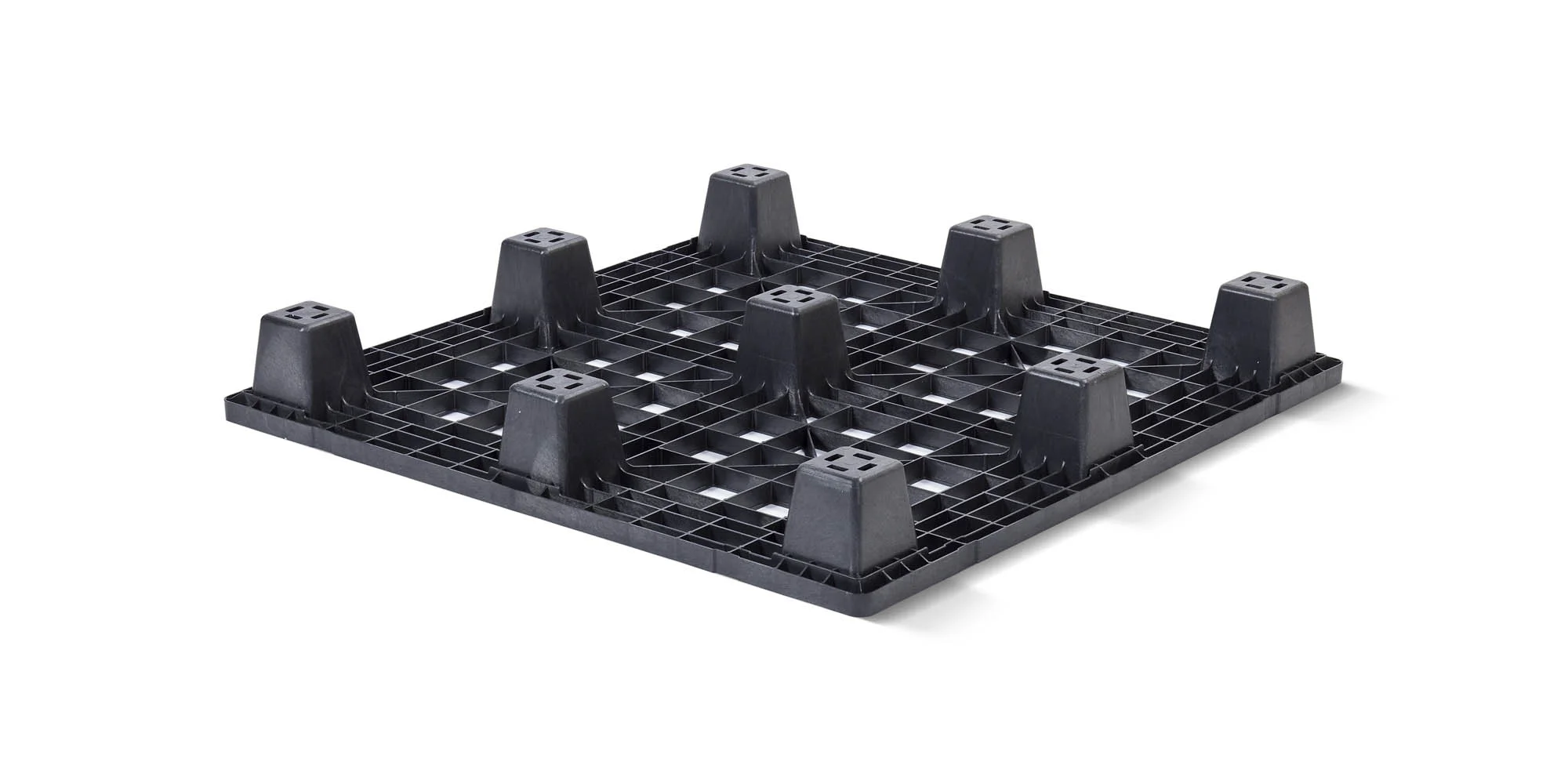 Kunststoffpalette 1200 x 1200 Offenes Deck  9 F&uuml;&szlig;e light - Kunststof pallet 1200 1200 qp1212lr9fr 2 - QP1212LB9FR