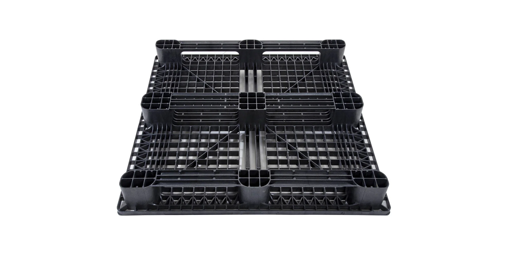 Pallet in plastica 1200 x 1200 ponte aperto  3 listelli medium - Kunststof pallet 1200 1200 qp1212mr3rr 1 - QP1212MB3RR