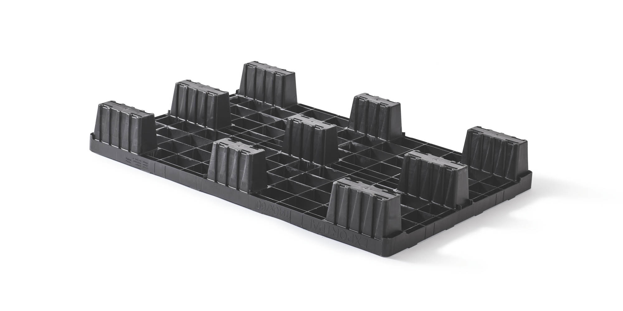 Kunststof pallet 760 x 1140 open dek  9 pootjes light - Kunststof pallet 760 1140 qp76114lr9fr b