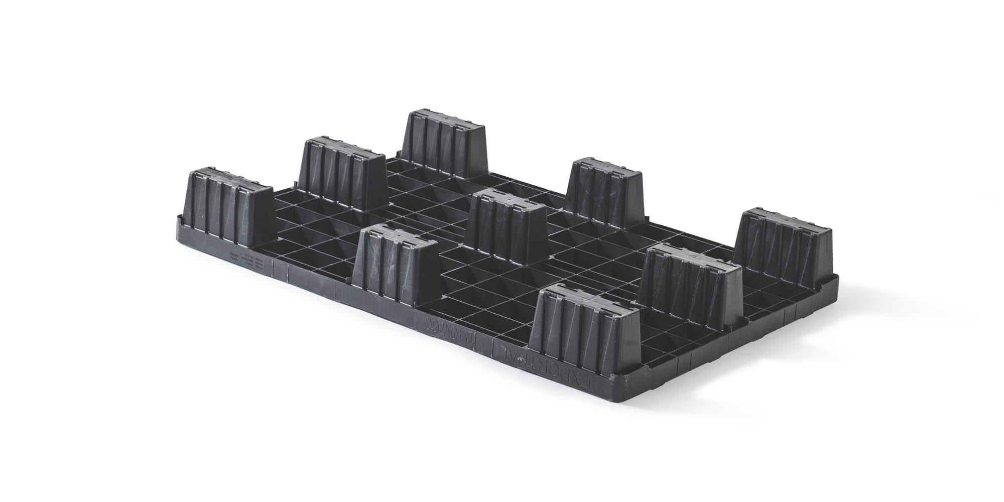 Kunststof pallet 760 x 1140 gesloten dek 9 pootjes light - Kunststof pallet 760 1140 qp76114lr9fr cd b