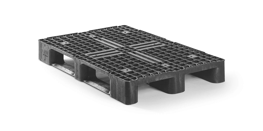 Plastic pallet 1200 x 800 open deck  3 runners medium - Kunststof pallet 800 1200 1 qp1208mb3rr - 1.QP1208MB3RR