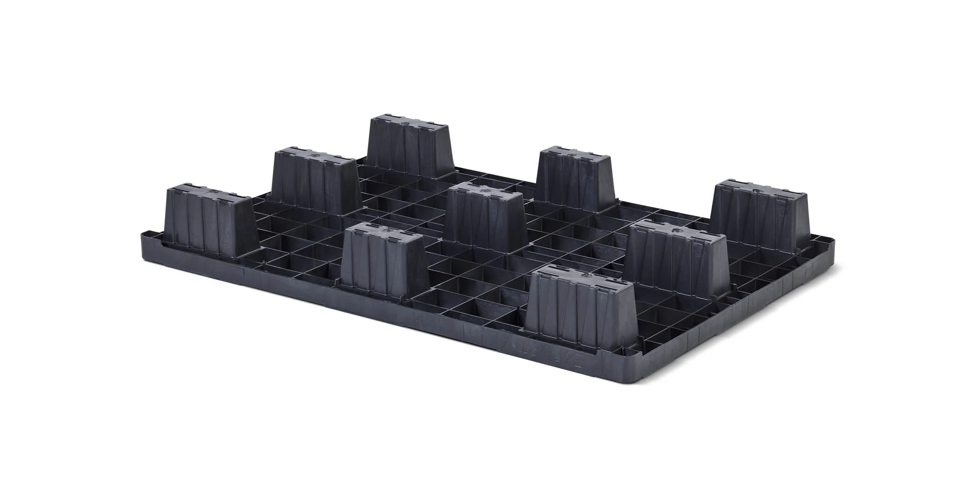 Kunststof pallet 1200 x 800 open dek 9 pootjes light - Kunststof pallet 800 1200 qp1208lr9fr b - QP1208LB9FR