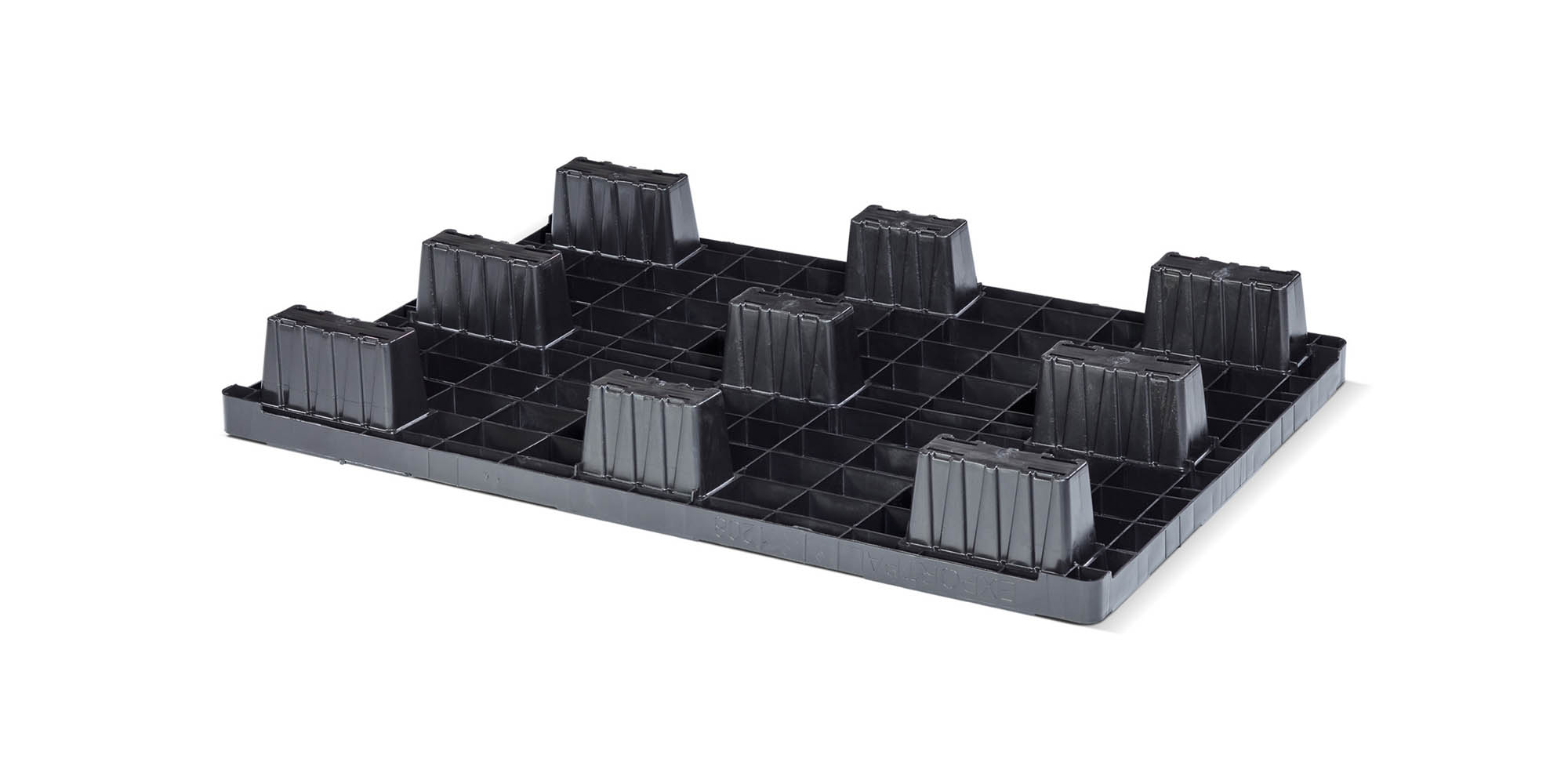 Plastic pallet 1200 x 800 closed deck 9 feet light - Kunststof pallet 800 1200 qp1208lr9fr cd b