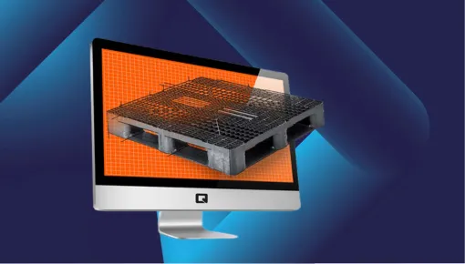 Kunststof Pallet op computerscherm