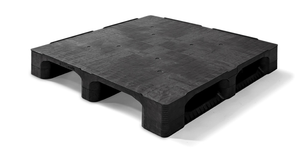 Kunststof pallet 1100 x 1100 gesloten dek 3 onderlatten heavy - Qp1111hb3rr cd