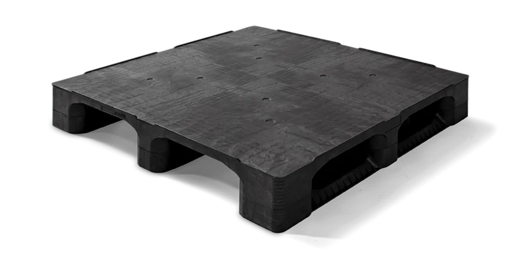Palettes plastique 1100 x 1100 plateau ferm&eacute; 3 semelles lourde - Qp1111hb3rr cd - QP1111HB3RR-CD