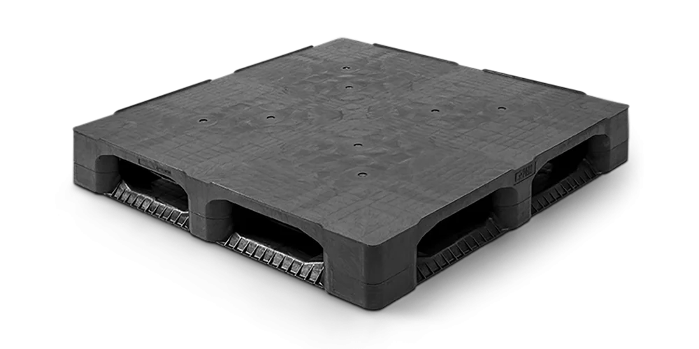 Palettes plastique 1100 x 1100 plateau ferm&eacute; 6 semelles lourde - Qp1111hb6rr cd - QP1111HB6RR-CD