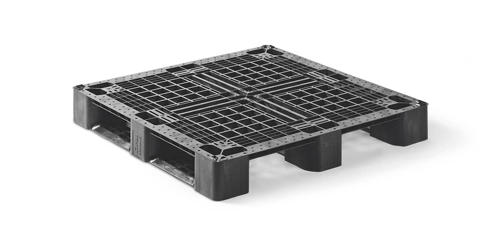 Kunststof pallet 1100 x 1100 open dek  3 onderlatten medium - Qp1111mb3r as