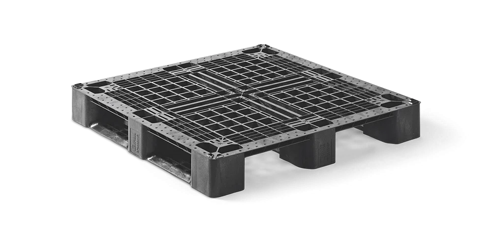 Palet pl&aacute;stico 1100 x 1100 abierta  3 patines medium - Qp1111mb3r as - QP1111MB3R-AS