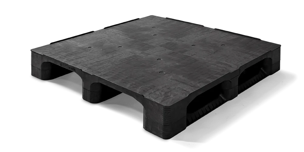 Palet pl&aacute;stico 1140 x 1140 cerrado 3 patines heavy - Qp1140hb3rr cd - QP1140HB3RR-CD