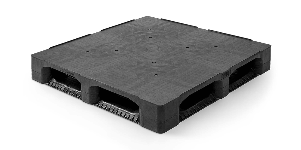 Kunststof pallet 1140 x 1140 gesloten dek 6 onderlatten heavy - Qp1140hb6rr cd
