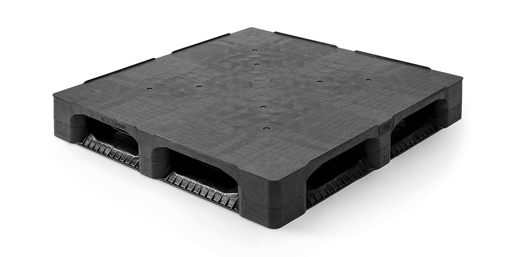 Palet pl&aacute;stico 1140 x 1140 cerrado 6 patines heavy - Qp1140hb6rr cd - QP1140HB6RR-CD