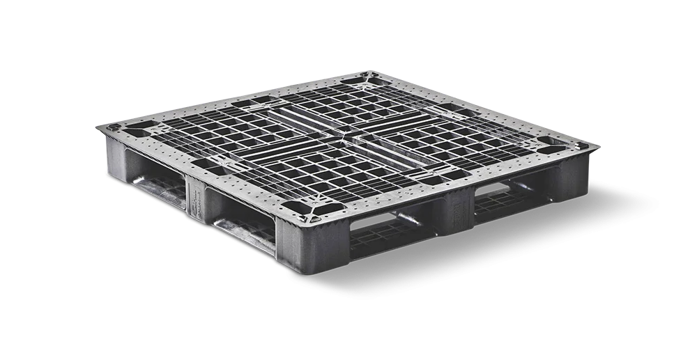 Pallet in plastica 1140 x 1140 x 150 piano aperto 6 listelli medium - Qp1140mb6r pas 1 - 3.QP1140MB6R-PAS
