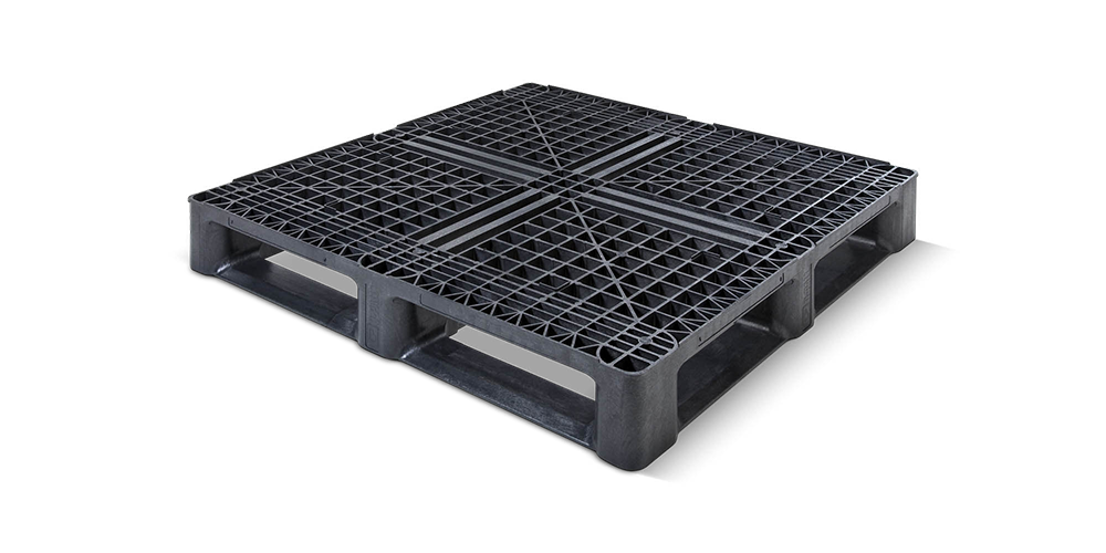 Kunststof pallet 1140 x 1140 open dek  6 onderlatten medium - Qp1140mb6rr