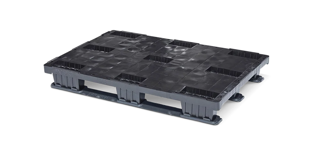 Palet pl&aacute;stico 1200 x 800 cerrado 3 patines light - Qp1208lb3rr cd - QP1208LB3RR-CD