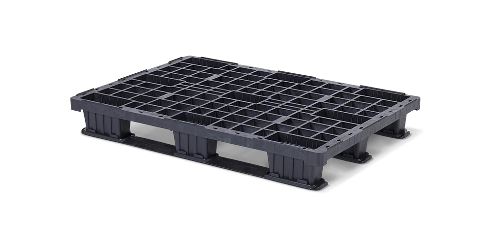 Kunststof pallet 1200 x 800 open dek  3 onderlatten light - Qp1208lb3rr
